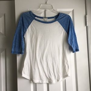 Blue baseball shirt